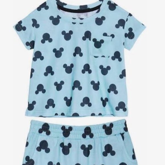 NWT Girl's Disney  2 piece pajama shorts set blue color - Picture 4 of 5